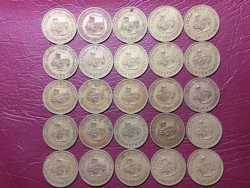 A LOT OF 25 RSA  1 CENTS. [Bid per coin to take all]