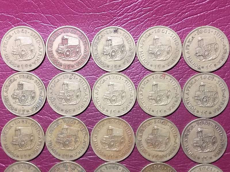 A LOT OF 25 RSA  1 CENTS. [Bid per coin to take all]