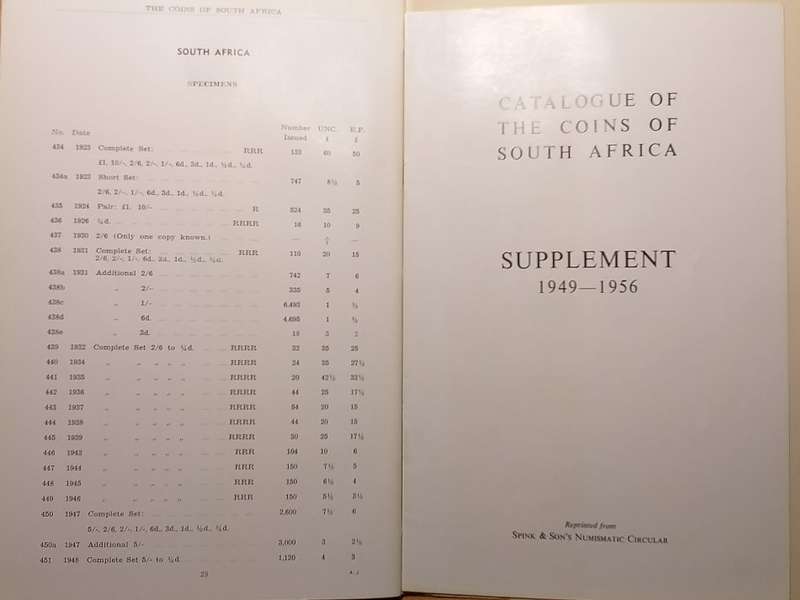 1950  CATALOGUE OF COINS OF SA -  BY ALEC KAPLAN - PORK SKIN -  NR: 6 OF 200 - RARE - SOUGHT AFTER