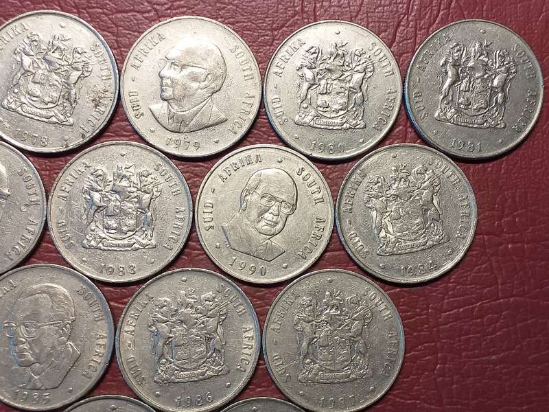 A LOT OF 14 RSA NICKEL R1 COINS - DIFFERENT DATES - [Bid per coin to take all]