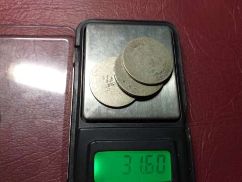 3 x SA UNION SCRAP SILVER [80%] 2 SHILLINGS - 31 gram