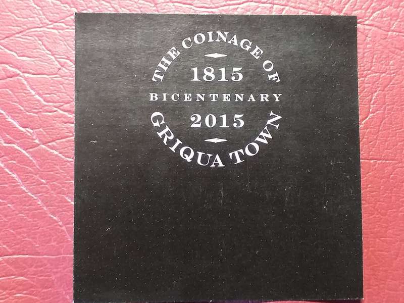 2015 RSA PROOF R5 BICENTENNIAL OF THE COINAGE OF GRIQUA TOWN WITH MAGNIFYING GLASS IN SPECIAL HOLDER
