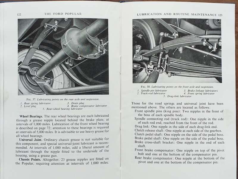 THE FORD POPULAR OWNERS-DRIVER HANDBOOK BY LEONARD HOLMES IN VERY GOOD CONDITION - RARE - 160 PAGES