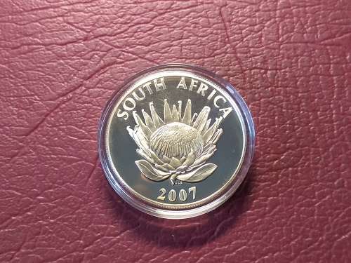 2007 SILVER PROOF PROTEA R1 CAPSULED - FW DE KLERK