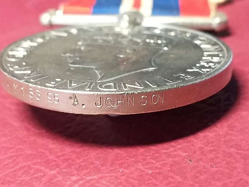 War Medal 1939-1945  -  M15395  A. JOHNSON