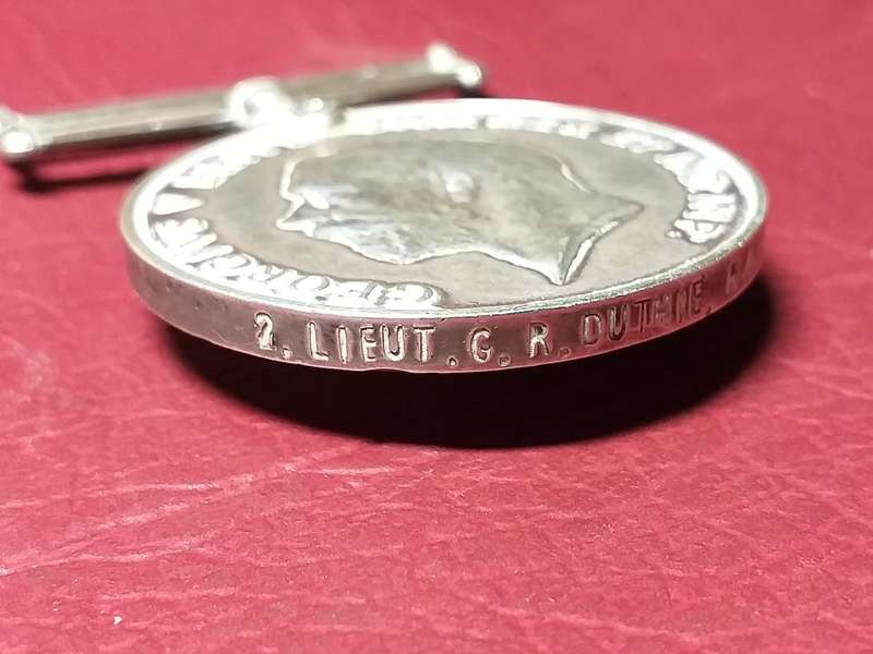 1914 - 1918 British War Silver Medal - 2. LIEUT. G.R. DUTHIE. R.A.F.