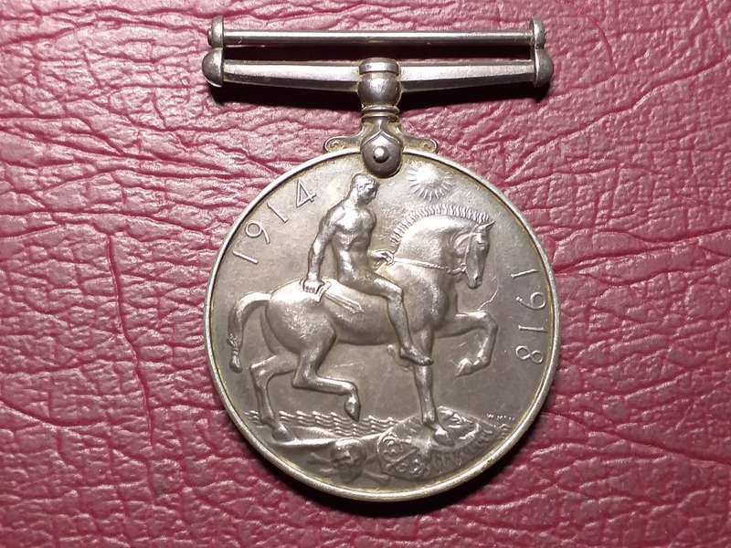 1914 - 1918 British War Silver Medal - MJR. H.C. HUMPHREY.