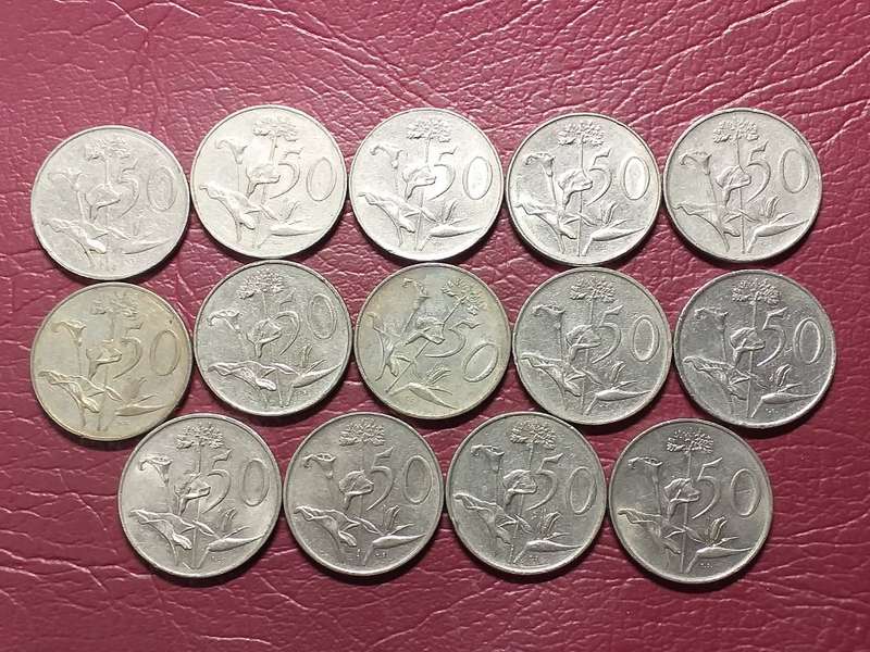 14 x RSA NICKEL 50 CENT COINS - DIFFERENT DATES - [Bid per coin to take all]