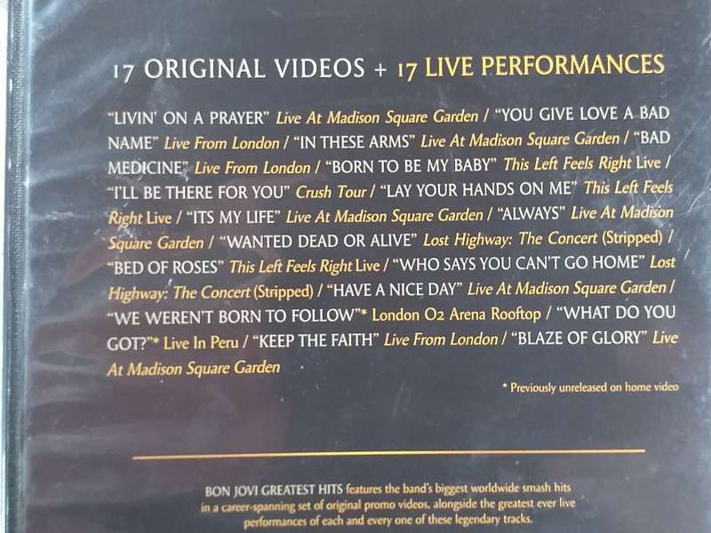 GREATEST HITS BON JOVI DVD