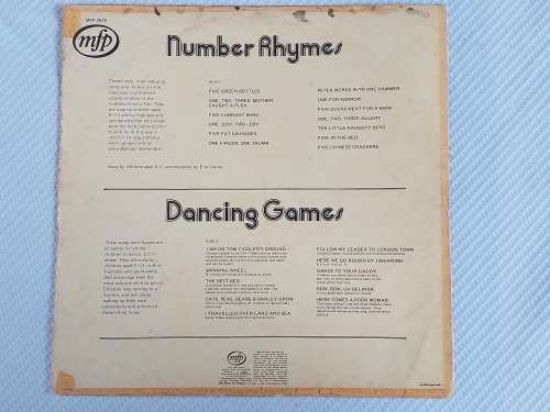 NUMBER RHYMES AND DANCING GAMES - Used Vinyl Record. [A Relist of Non Payment]