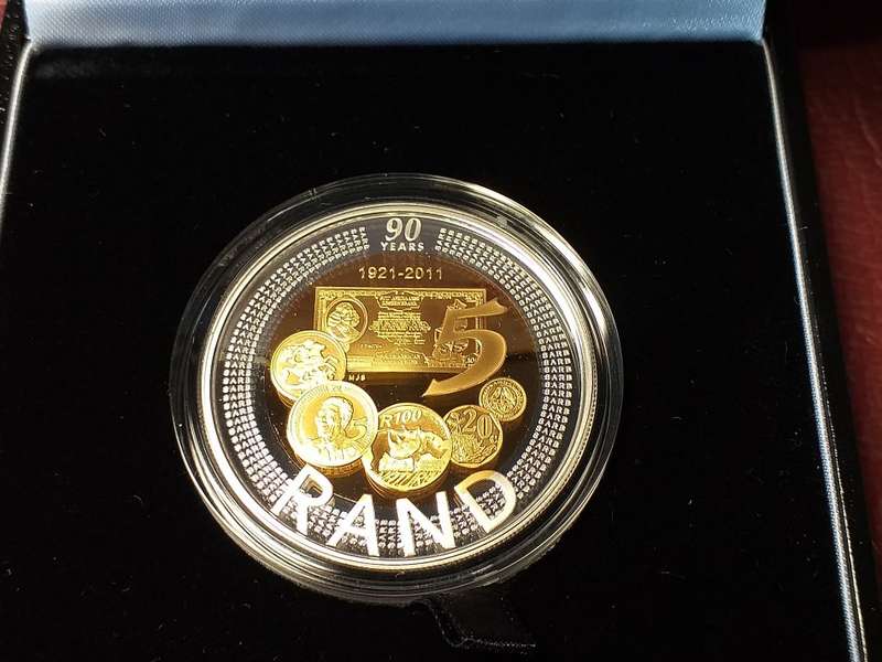 2011 SILVER PROOF R5 CROWN (33,6 g) - SARB 90th ANNIVERSARY - CAPSULED IN ORIGINAL BOX SEALED