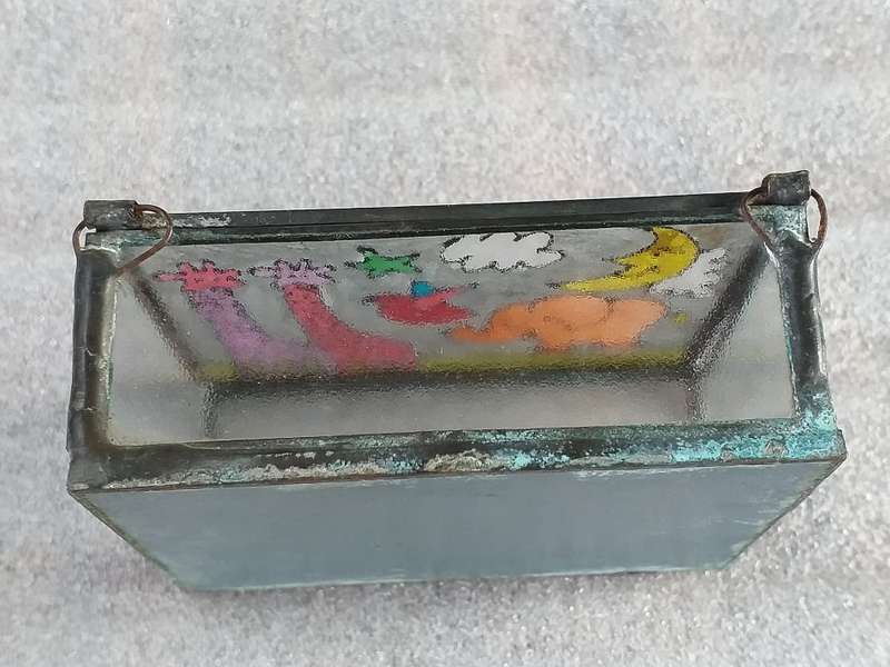 LITTLE LEAD GLASS BOX IN GOOD CONDITION - [80 mm x 60 mm x 33 mm]