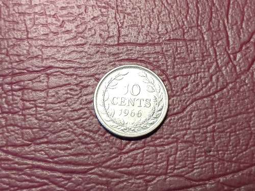 1966 LIBERIA 10 Cents - Mint State