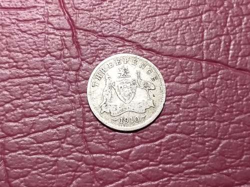 1910 AUSTRALIA  STERLING SILVER 3 Pence - Edward VII