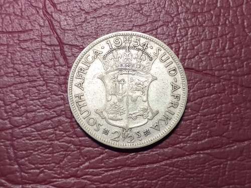 1954 SA UNION SILVER 2.5 SHILLINGS [HALF CROWN]