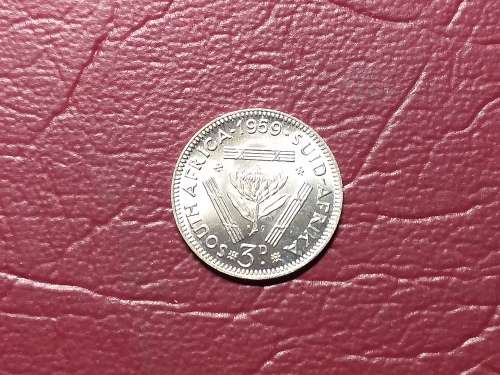 1959 SA UNION SILVER THREEPENCE - Brilliant Uncirculated