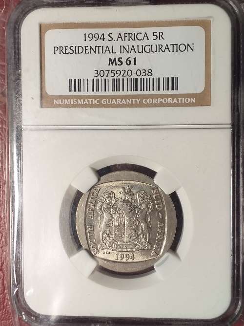 1994 RSA 5 RAND INAUGURATION - NGC GRADED MS 61