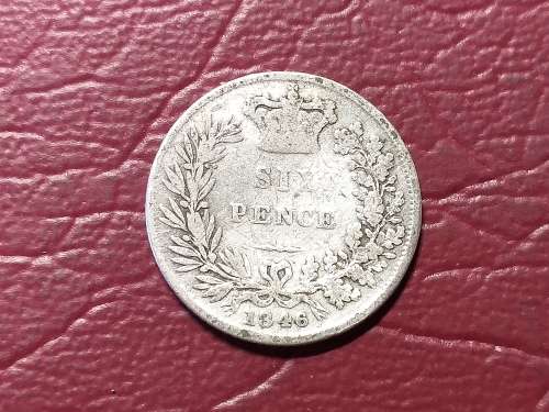 1846 BRITISH STERLING SILVER 6 Pence - Victoria