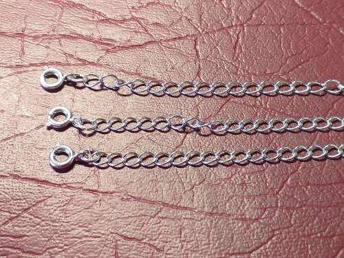 LOVELY STERLING SILVER CHAINS WITH CLASPS TO USE ON NECKLACE OR BRACELET - [One bid for all.]