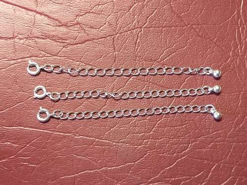 LOVELY STERLING SILVER CHAINS WITH CLASPS TO USE ON NECKLACE OR BRACELET - [One bid for all.]