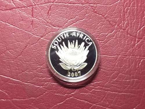 2007 SILVER PROOF PROTEA R1 CAPSULED - FW DE KLERK