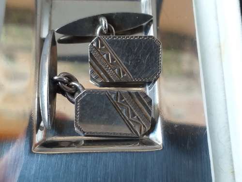 LOVELY GENUINE SOLID STERLING SILVER VINTAGE CUFFLINKS IN VERY GOOD CONDITION - [5,6 g]
