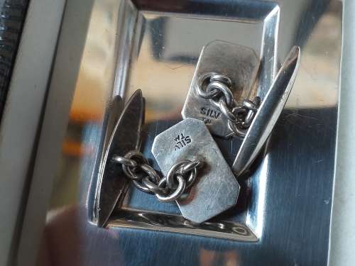LOVELY GENUINE SOLID STERLING SILVER VINTAGE CUFFLINKS IN VERY GOOD CONDITION - [5,6 g]
