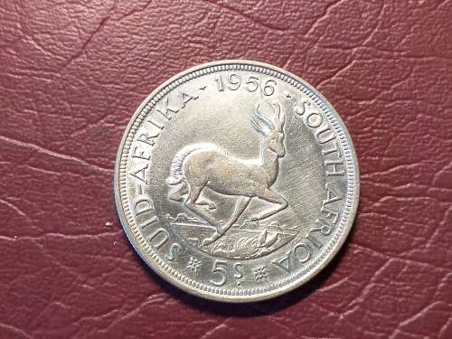 1956 SA UNION SILVER 5 SHILLINGS