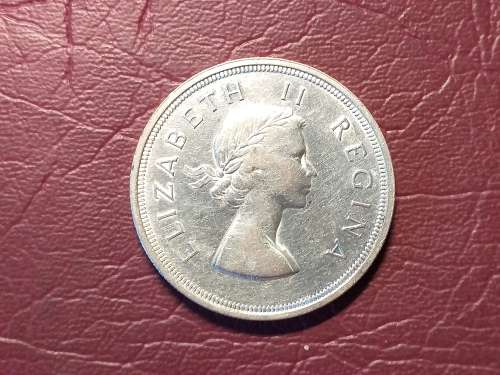 1956 SA UNION SILVER 5 SHILLINGS