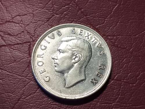 1952 SA UNION SILVER 5 SHILLINGS