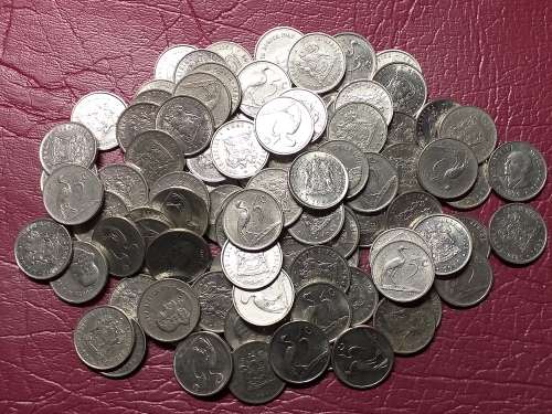 A LOT OF 100 RSA NICKEL 5 CENT COINS - [Bid per coin to take all.]