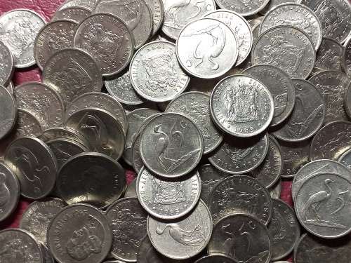 A LOT OF 100 RSA NICKEL 5 CENT COINS - [Bid per coin to take all.]