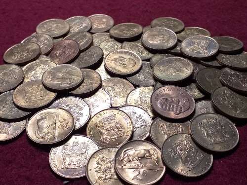 A LOT OF 55 RSA 2 CENT COINS - BRILLIANT UNCIRCULATED - [Bid per coin to take all.]