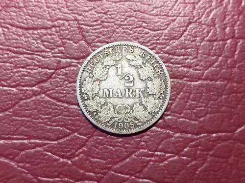 1905 GERMANY SILVER [.900]  ½ Mark - Wilhelm II