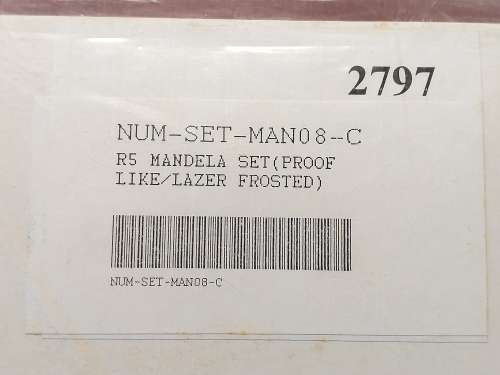 NELSON MANDELA COMMEMORATIVE R5 SET: 2000 PL R5 AND 2008 LASER FROSTED R5. - SEALED AS FROM SA MINT