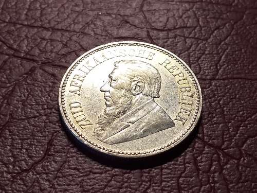 1895 ZAR STERLING SILVER 2.5 SHILLINGS