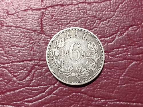 1892 ZAR STERLING SILVER SIXPENCE