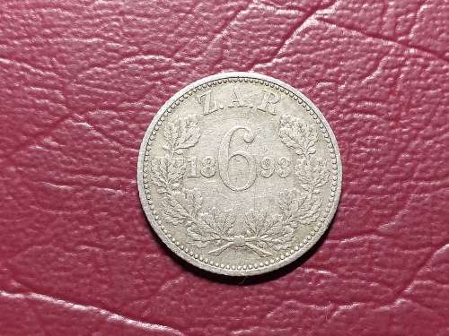 1893 ZAR STERLING SILVER SIXPENCE