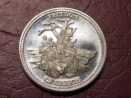 USA 1 oz Silver Johnson Matthey - Freedom Of Speech MEDALLION - RARE