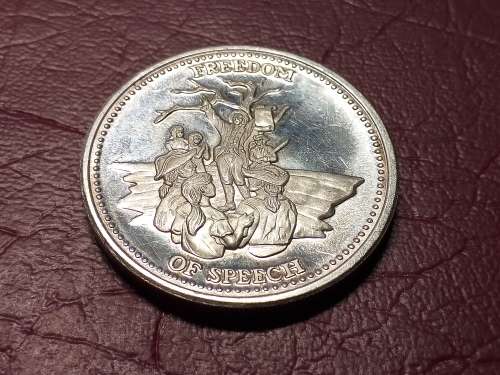 USA 1 oz Silver Johnson Matthey - Freedom Of Speech MEDALLION - RARE