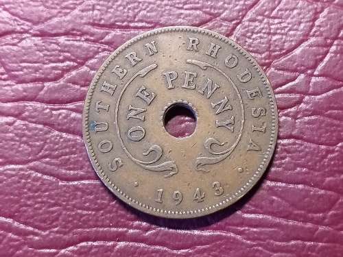 1943 RHODESIA 1 Penny - George VI