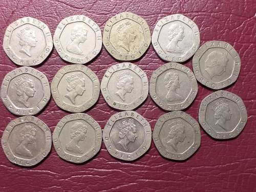 A LOT OF 14 BRITISH COINS - [Bid per coin to take all.]
