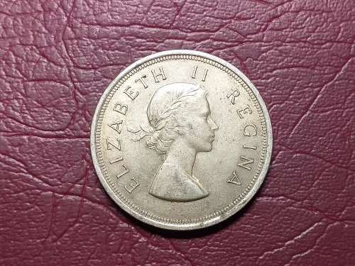 1953 SA UNION SILVER 5 SHILLINGS
