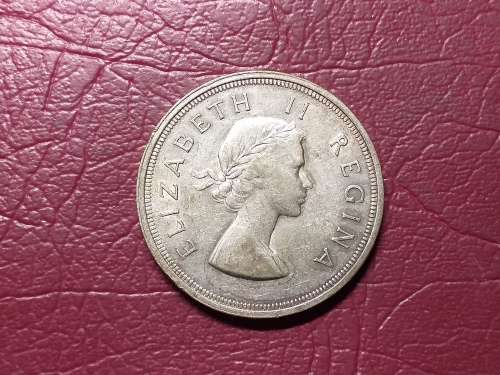1957 SA UNION SILVER 5 SHILLINGS