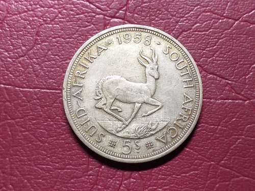 1958 SA UNION SILVER 5 SHILLINGS