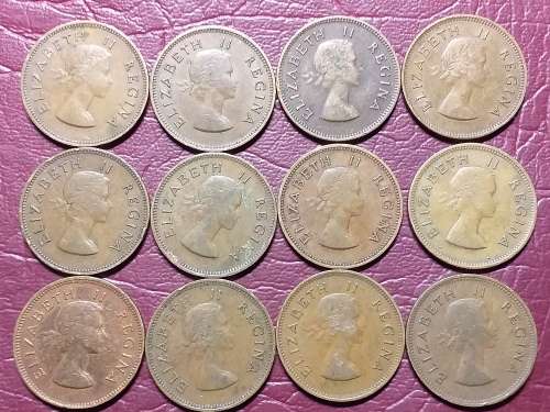 A LOT OF 12 x 1953. SA UNION HALF PENNIES - [Bid per coin to take all.]