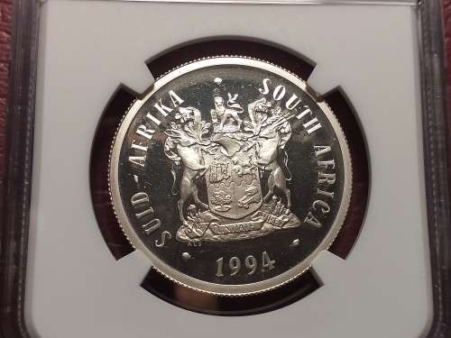 PF 67 ULTRA CAMEO  1994 RSA STERLING SILVER RAND - PRESIDENTIAL INAUGURATION - NGC GRADED
