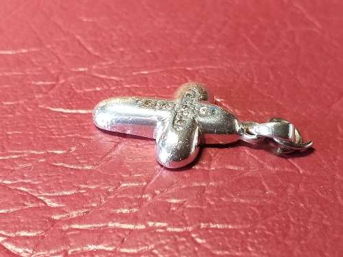 LOVELY GENUINE SOLID STERLING SILVER CROSS PENDANT IN VERY GOOD CONDITION - [3,5 g, Length 23 mm]