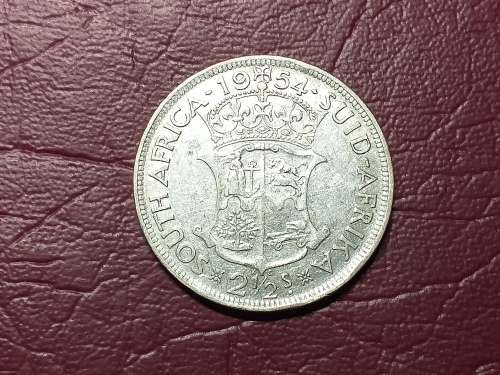 1954 SA UNION SILVER 2.5 SHILLINGS