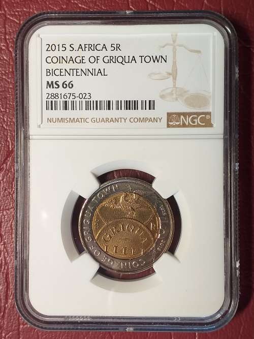 2015 RSA R5 - COINAGE OF GRIQUA TOWN BICENTENNIAL - NGC GRADED MS 66